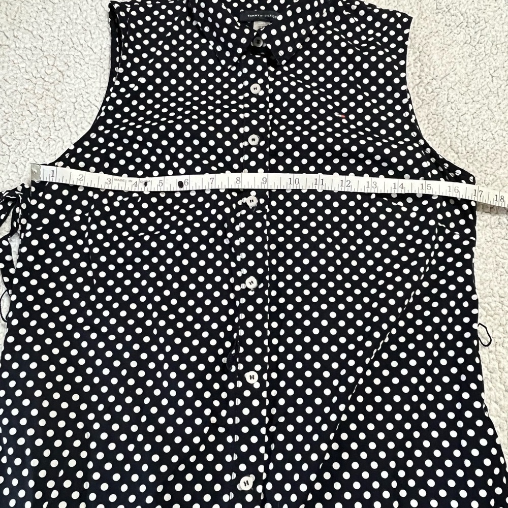Tommy Hilfiger Navy Polka Dot Button Down Dress - Picture 9 of 11